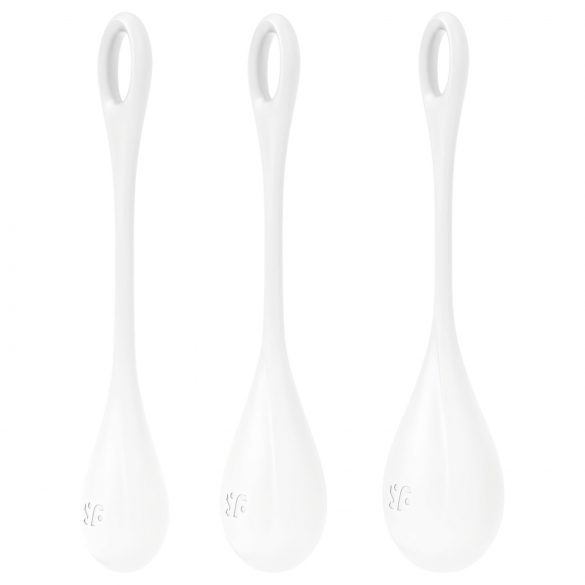 Satisfyer Yoni Power 1 - komplet kroglic - bela (3 kosi) 