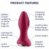 Satisfyer Rotator Plug 2 - brezžični, vrteči se analni vibrator s kroglicami (fuksija) 