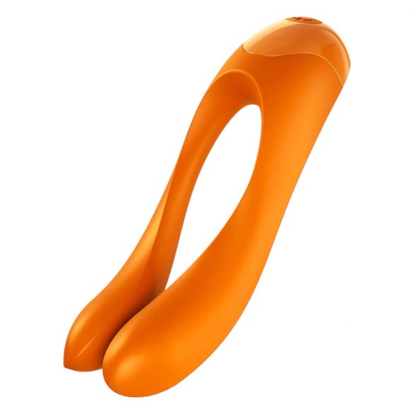 Satisfyer Candy Cane - Vodoodporen vibrator z dvojnim koncem, ki ga je mogoče polniti (oranžna) 