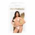 Penthouse Body Search - odprt kombinezon z dekoltejem (bel) 