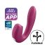 Satisfyer Sunray - polnilni, zračnivalovni 2v1 vibrator (rdeč)