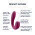 Satisfyer Sunray - vibrator 2v1 z možnostjo polnjenja (rdeč) 