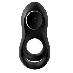   Satisfyer Legendary Duo - vodoodporen vibracijski obroček za penis, ki deluje na baterije (črn)