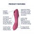 Satisfyer Curvy Trinity 3 - Vaginalni in klitorisni vibrator z možnostjo polnjenja (rdeč) 