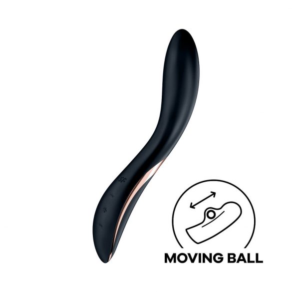 Satisfyer Rrrolling - vibrator za točko G z gibljivo kroglico (črn) 