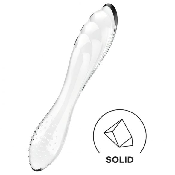 Satisfyer Dazzling Crystal 1 - Dvostranski stekleni dildo (prozoren)