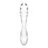 Satisfyer Dazzling Crystal 1 - stekleni dildo z dvema koncema (prosojen) 