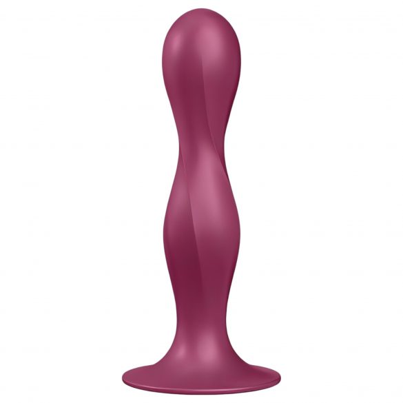 Satisfyer Double Ball-R - obteženi dildo z lepljivimi nogami (rdeč) 