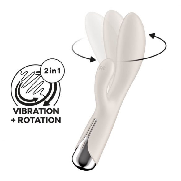 Satisfyer Spinning Rabbit 1 - vrtljivi vibrator z vrtečim se vzvodom (bež)