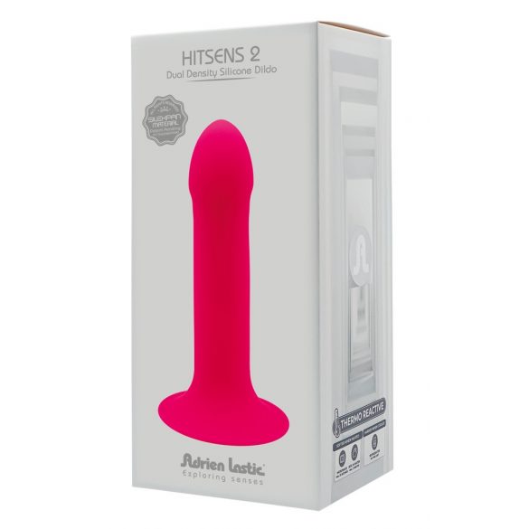 Hitsens 2 - plastičen akrilni dildo z objemko (roza) 