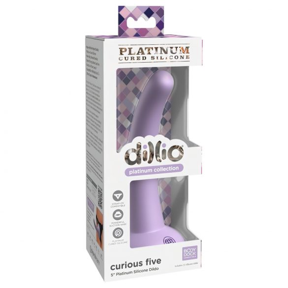 Dillio Curious Five - silikonski dildo s prisesalno podlago (15 cm) - vijoličen