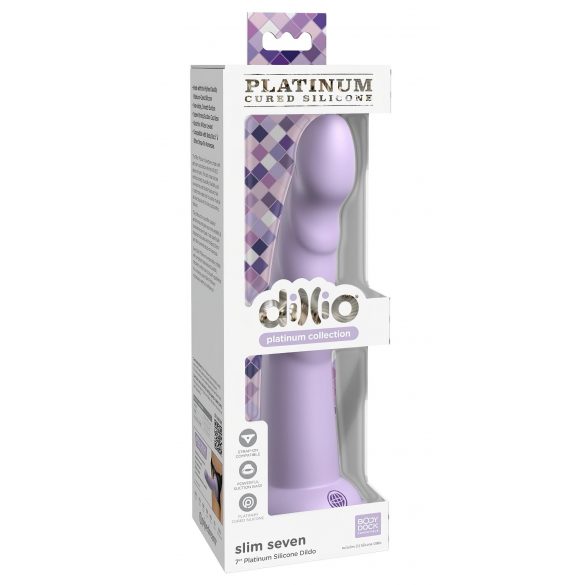 Dillio Slim Seven - Stimulacijski dildo z objemko (20 cm) - vijolične barve 