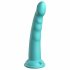 Dillio Slim Seven - stimulativni dildo z lepljivimi prsti in želodom (20 cm) - turkizni 