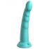 Dillio Slim Seven - stimulatorni dildo s prisesalno osnovo (20 cm) - turkizna