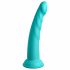 Dillio Slim Seven - stimulativni dildo z lepljivimi prsti in želodom (20 cm) - turkizni 