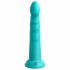 Dillio Slim Seven - stimulativni dildo z lepljivimi prsti in želodom (20 cm) - turkizni 