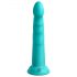 Dillio Slim Seven - stimulatorni dildo s prisesalno osnovo (20 cm) - turkizna