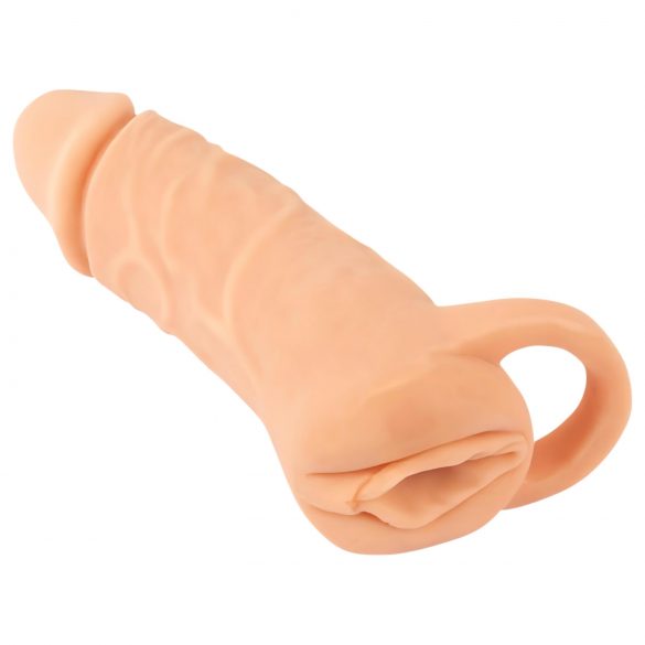 Naravna koža - Obloga za penis in dildo - 18 cm (naravna)