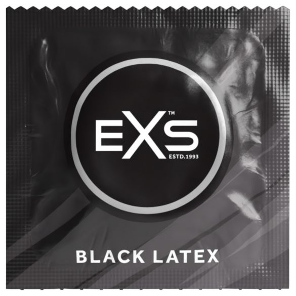 EXS Black - lateks kondom - črn (12 kosov)