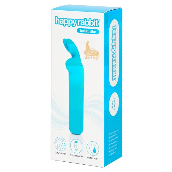 Happyrabbit Bullet - vibrator s paličico zajček za polnjenje (modra) 