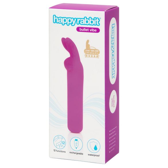 Happyrabbit Bullet - vibrator s paličico zajček za polnjenje (vijolična) 