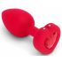 b-vibe heart - polnilni, brezžični analni vibrator (rdeč)