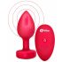 b-vibe heart - polnilni, brezžični analni vibrator (rdeč)