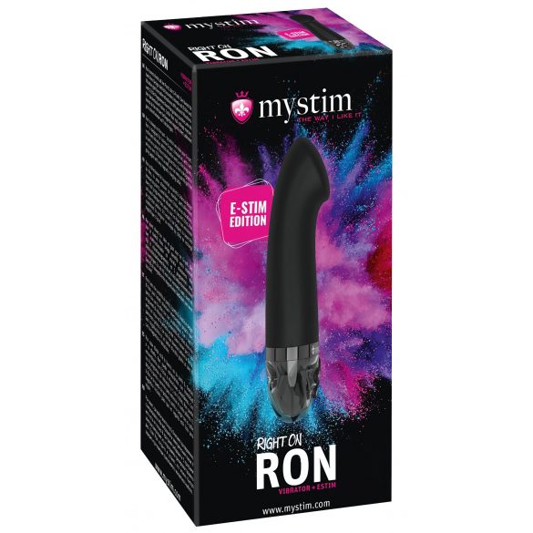 mystim Right on Ron E-Stim - električni vibrator za točko G, ki ga je mogoče polniti (črn) 