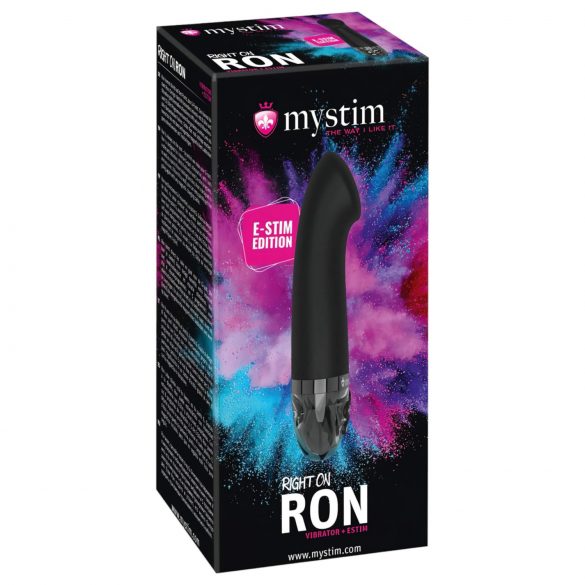 mystim Right on Ron E-Stim - električni vibrator za točko G, ki ga je mogoče polniti (črn) 