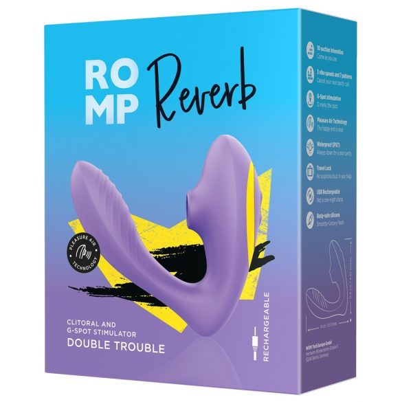 ROMP Reverb - vodoodporen vibrator za točko G in stimulator klitorisa (vijolična) 