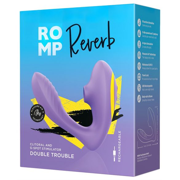 ROMP Reverb - vodoodporen vibrator za točko G in stimulator klitorisa (vijolična) 