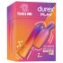 Durex Tease & Vibe - vibrator s polnilno palico in stimulatorjem klitorisa zajčka (roza) 