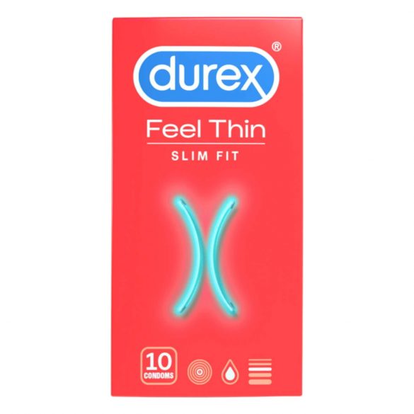 Durex Feel Thin Slim Fit - kondom z realističnim občutkom (10 kosov) 