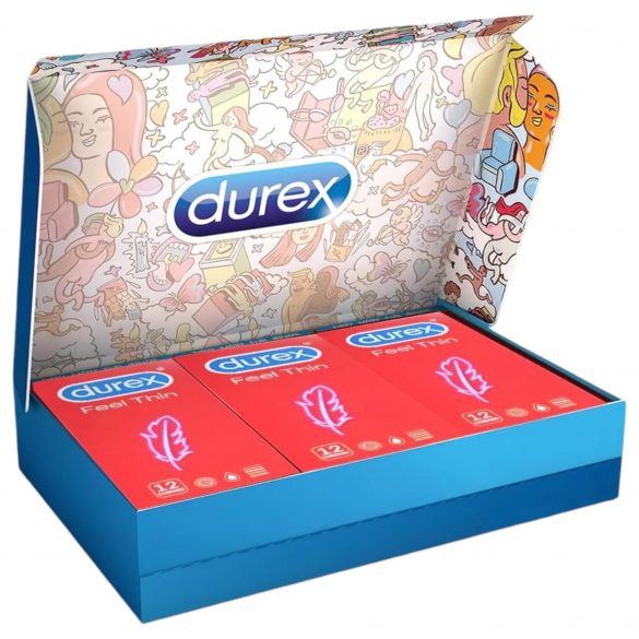 Durex Feel Thin - paket kondomov z življenjskim občutkom (3 x 12 kosov) 