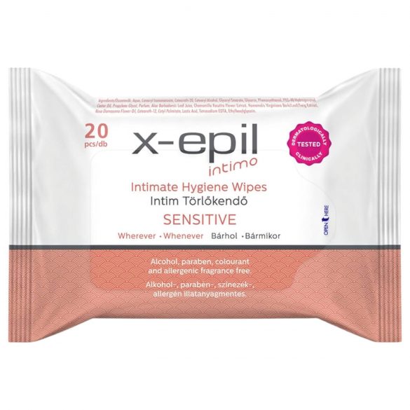 X-Epil Intimo Sensitive - intimni robčki (20 kos)