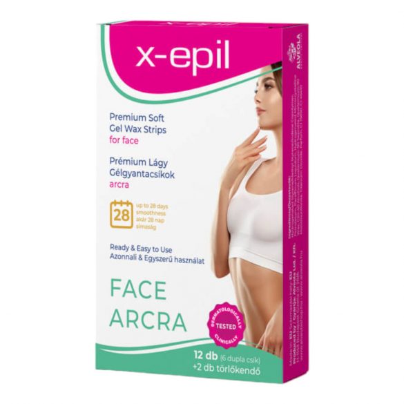 X-Epil za uporabo pripravljeni trakovi z vrhunsko gelsko smolo (12 kosov) - za obraz