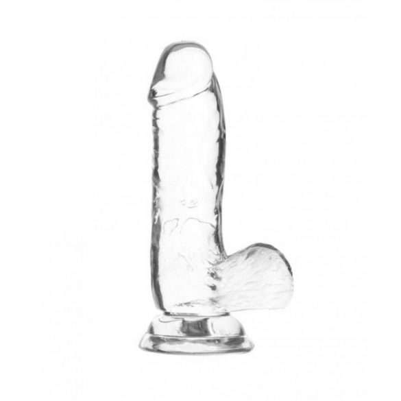 Addiction Crystal - Testikularni dildo z nogami (prosojen) - 15 cm 