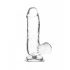 Addiction Crystal - Testikularni dildo z nogami (prosojen) - 15 cm 