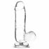 Addiction Crystal - Testikularni dildo z nogami (prosojen) - 15 cm 