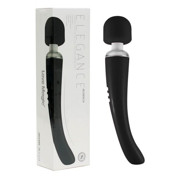 Love Magic Elegance Wand - masažni vibrator za polnjenje (črn) 