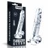 Lovetoy Flawless Clear - pripenjalni, testisni dildo - 19 cm (prozoren) 