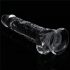 Lovetoy Flawless Clear - pripenjalni, testisni dildo - 19 cm (prozoren) 