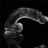 Lovetoy Flawless Clear - pripenjalni, testisni dildo - 19 cm (prozoren) 