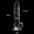 Lovetoy Flawless Clear - pripenjalni, testisni dildo - 19 cm (prozoren) 