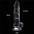 Lovetoy Flawless Clear - pripenjalni, testisni dildo - 19 cm (prozoren) 