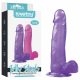 Lovetoy Jelly Studs - realističen dildo z osnovo - 20 cm (vijoličen)