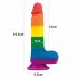 Lovetoy Prider - realistični dildo z modi - 20 cm (mavrica)