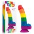 Lovetoy Prider - realističen dildo iz tekočega silikona - 19 cm (mavrica) 