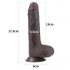 Lovetoy Sliding-Skin - dvoslojni dildo z lepljivo blazinico - 18 cm (rjava) 