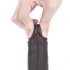 Lovetoy Sliding-Skin - dvoslojni dildo z lepljivo blazinico - 18 cm (rjava) 